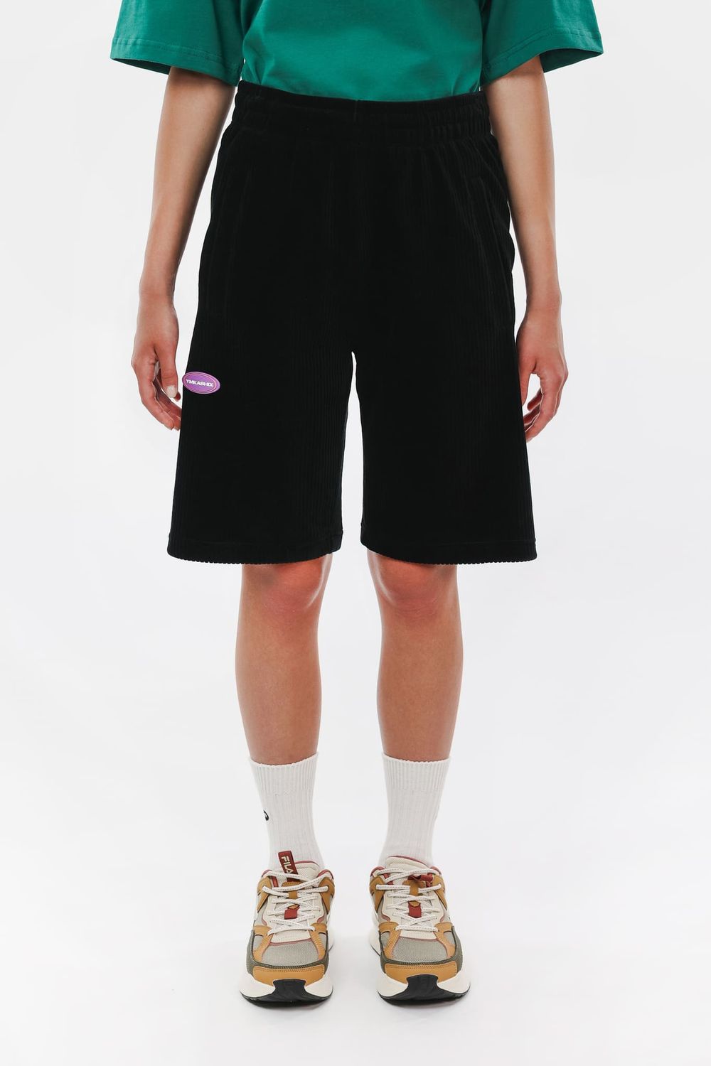 Шорты велюровые черные - фото 1