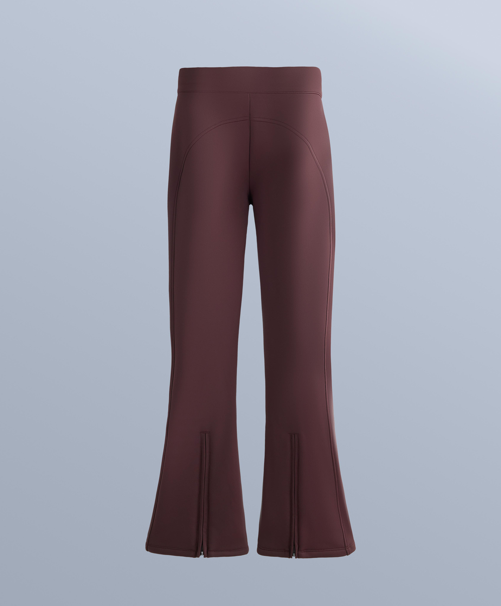OYSHO Водонепроницаемые эластичные брюки-клеш SKI, темно-винный