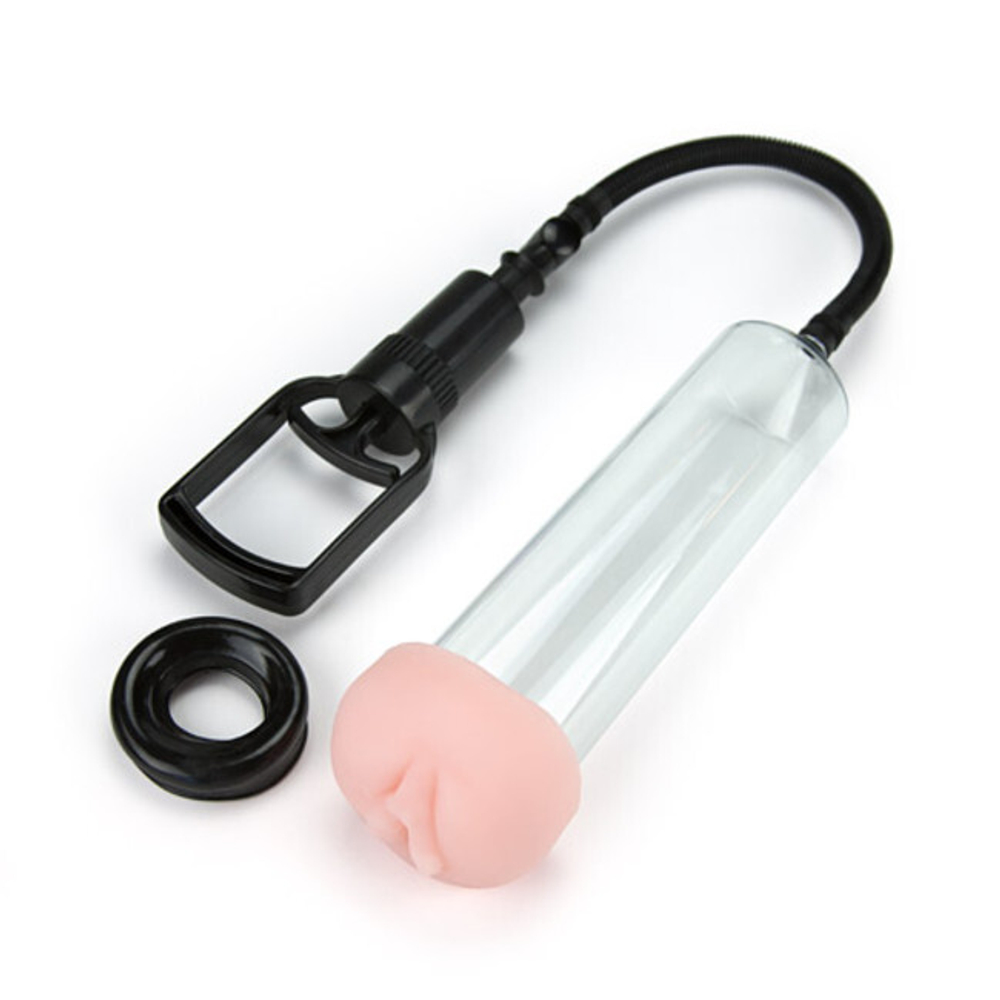Вакуумная помпа мужская поршневая Penis Enlarger Pump (Цвет: прозрачный с черным)