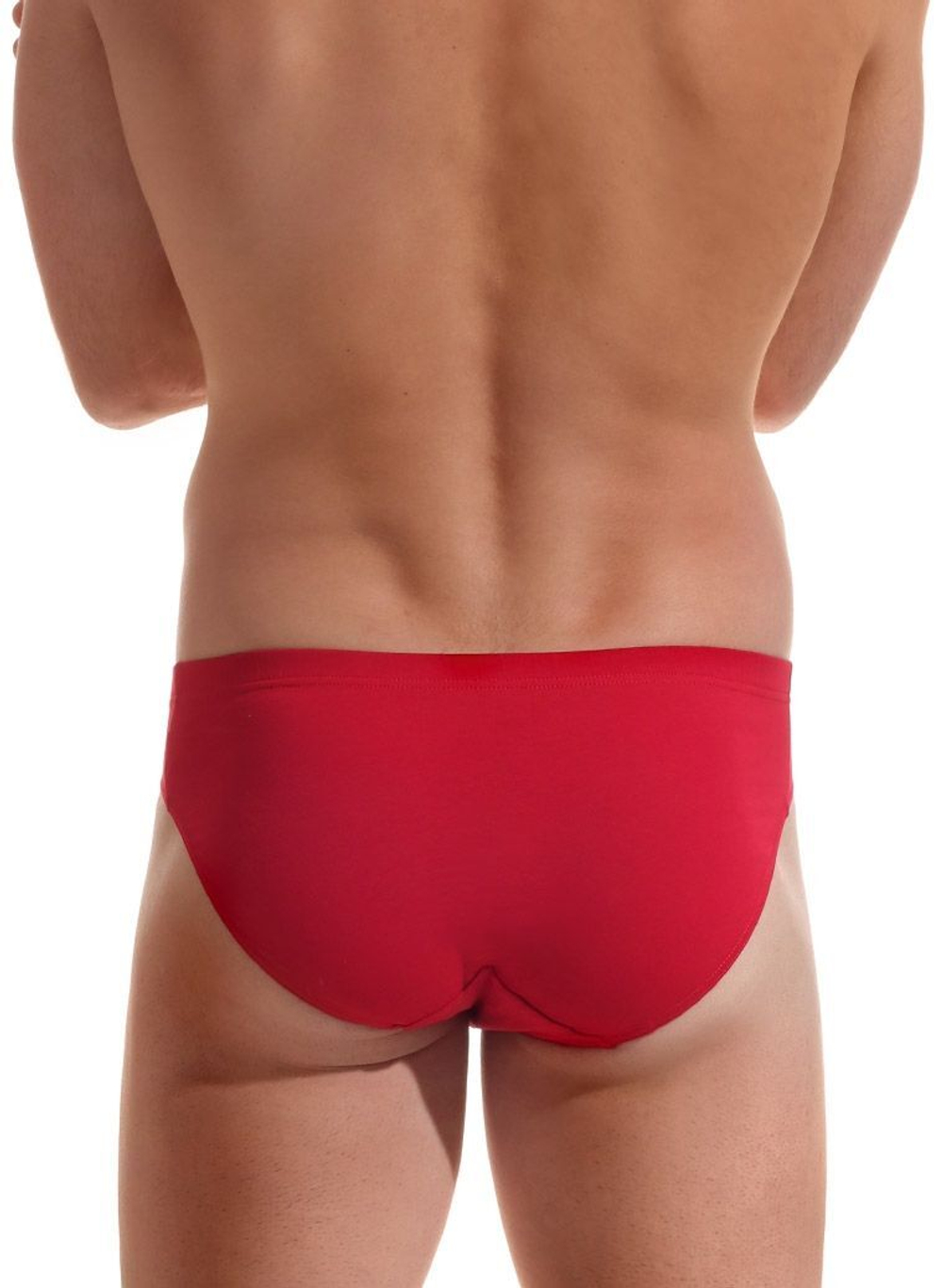 Мужские трусы-слипы с контрастной полоской (Размер: S) (Цвет: красный)