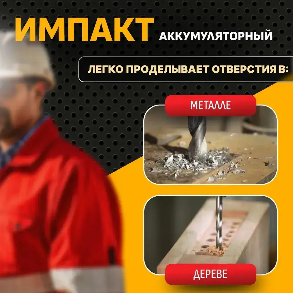 Шуруповерт аккумуляторный, винтоверт бесщеточный, импакт