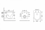 Унитаз подвесной ABBER Bequem AC1131TC-AC0105-AC0120 белый/кнопка хром глянцевый, с крышкой микролифт, с инсталляцией, безободковый, слив-торнадо