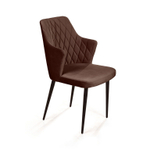 Стул с подлокотниками Hunt ромб, бархат коричневый 12 / чёрный конус