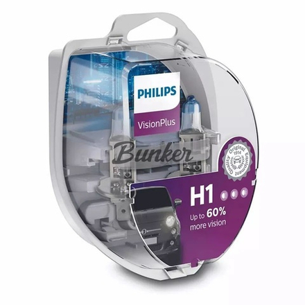 Галогенные автолампы Philips Vision +60% H1, (компл.)
