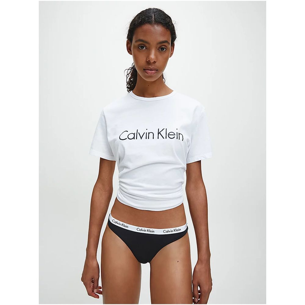 Женские трусы стринги черные Calvin Klein Women Carousel