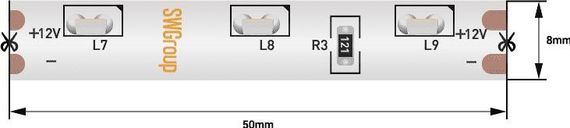 Светодиодная влагозащищенная лента SWG 4,8W/m 60LED/m 315SMD теплый белый 5M 002202