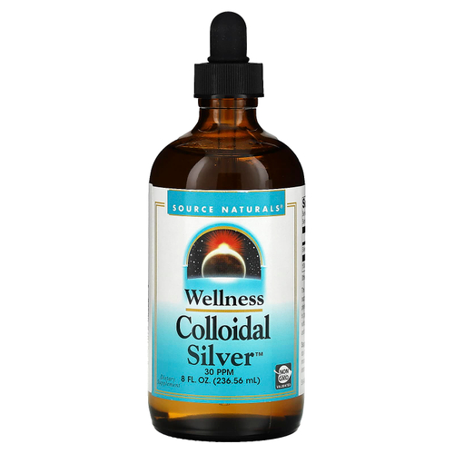 Source Naturals, Wellness, коллоидное серебро, 30 част./млн, 236,56 мл (8 жидк. унций)