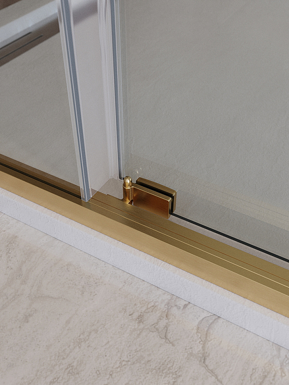 Душевая дверь Cezares LUX 120 B-FS-11-120-C-BORO стекло прозрачное/профиль брашированное золото
