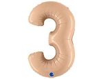 G Шар 40'' / 102 см "Цифра 3" Сатин Nude (БГ-60)