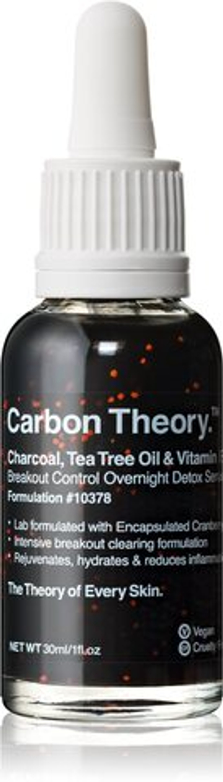 Carbon Theory Charcoal, Tea Tree Oil & Vitamin E - регенерирующая ночная сыворотка с восстанавливающим эффектом для проблемной кожи /   30  ml  / GTIN 746935352264