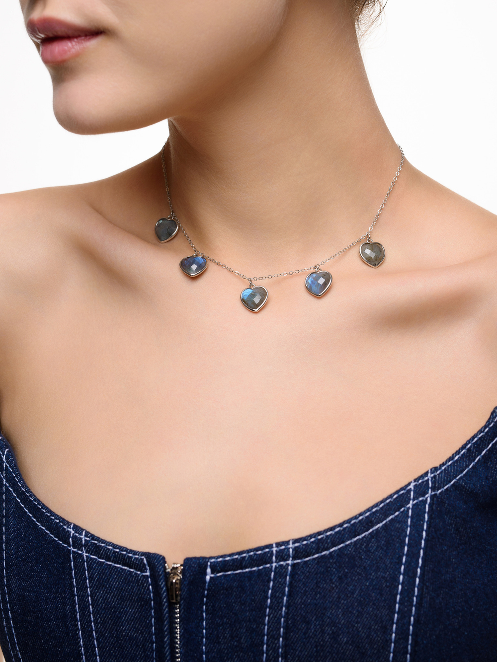 Чокер "Amour" с лабрадором Silver