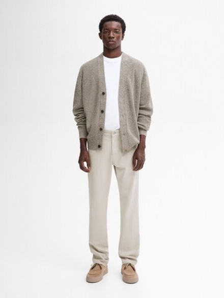 Massimo Dutti Зауженные брюки с отделкой под деним, серый