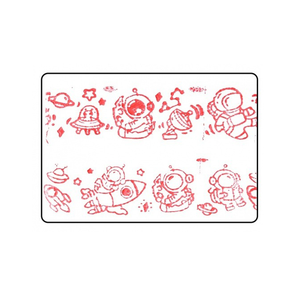 Штамп детский Basir с 3 сменными роликами и штемпельной подушкой, 9 см, серия "Космос", ассорти