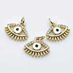 Подвеска Глаз, цвет золото, фианиты, размер 11*13 мм, цена за 1 шт
