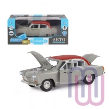 Модель машины  ТМ АВТОПАНОРАМА 1/22 ГАЗ 21 ТАКСИ (свет, звук)