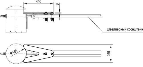 Накладка от разворота для узла крепления на закладных на железобетонной стойке 081