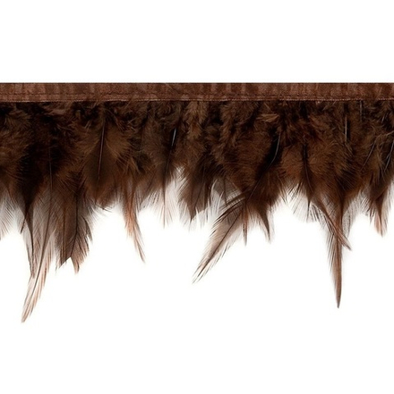 Кант из перьев петуха шир.15см темно-коричневый