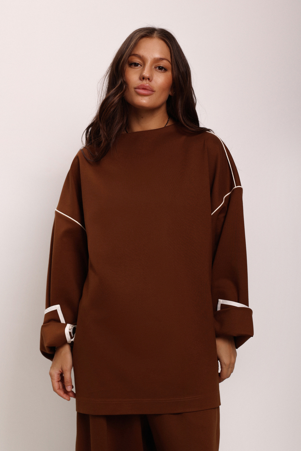 Джемпер с кантами из джерси