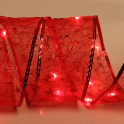 Гирлянда для дома ЛЕНТА ДЕКОРАТИВНАЯ «Волшебство» 2,0 м, 6 см, 20 ламп LED (на батарейках), Красный (подсветка красный)