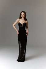 Платье макси корсетное из пайеток