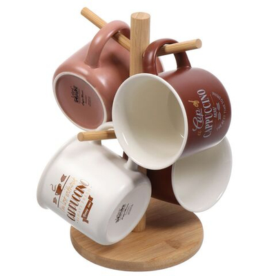 Набор чайный фарфор, 4 пр, 4 перс, 410 мл, на дер подст, Lefard, Break Time, 756-285, подар уп