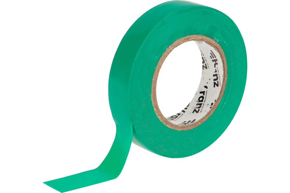 Изолента ПВХ KRANZ 0,13х15 мм, 25 м, зеленая KR-09-2103