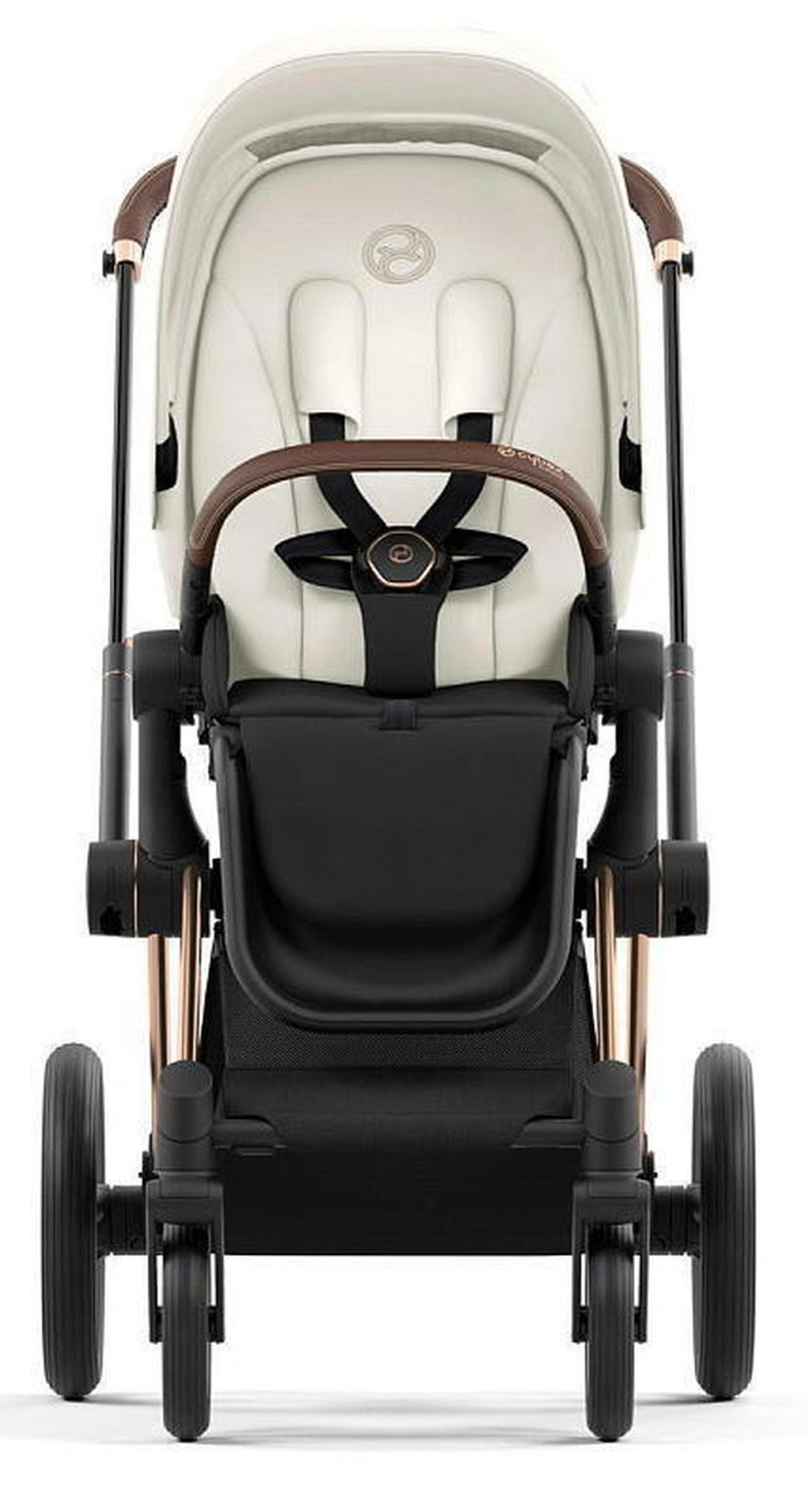 Коляска Cybex Priam IV Rosegold complete Cloud G Stone Grey Plus Base G 3 в 1 Off White