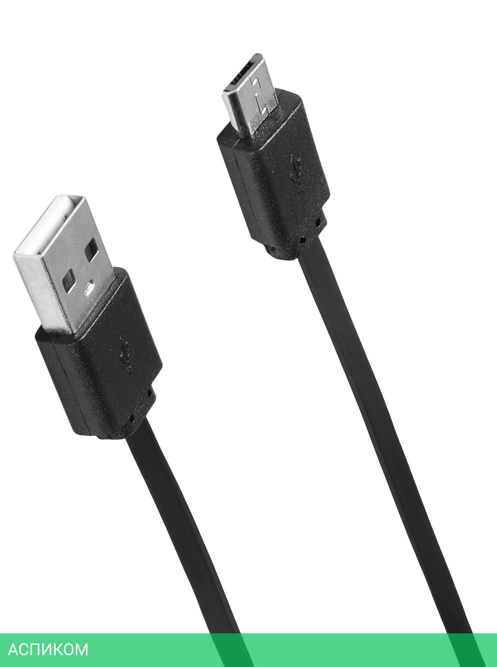 Кабель SunWind USB (m)-micro USB (m) плоский 1м черный