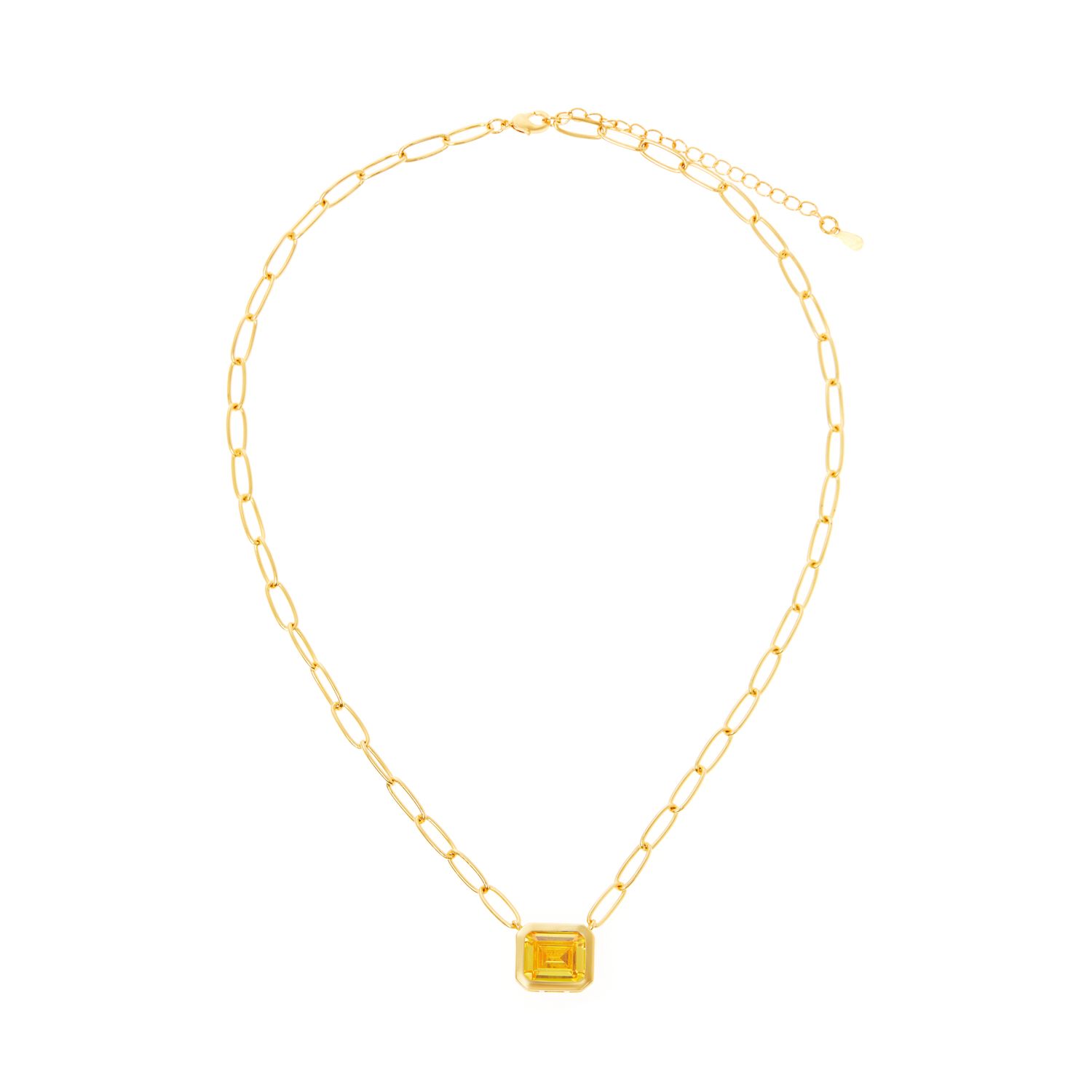 Колье Piped Edge Squere Crystal Necklace – Champagne