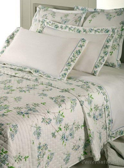 Постельное белье 2 спальное евро Mirabello Fiori Ciliegio голубое