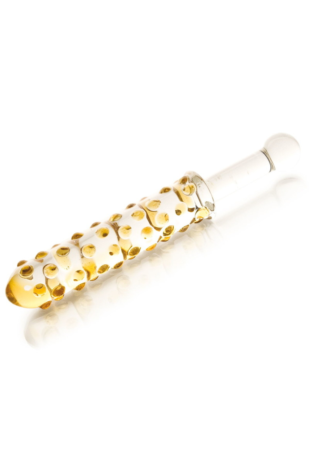 Фаллоимитатор стеклянный желтый 23,5 см