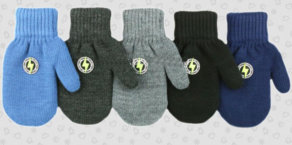 Варежки дет. ТМ-281м р.15(78) в ассорт. (Теплыши), 1 шт.