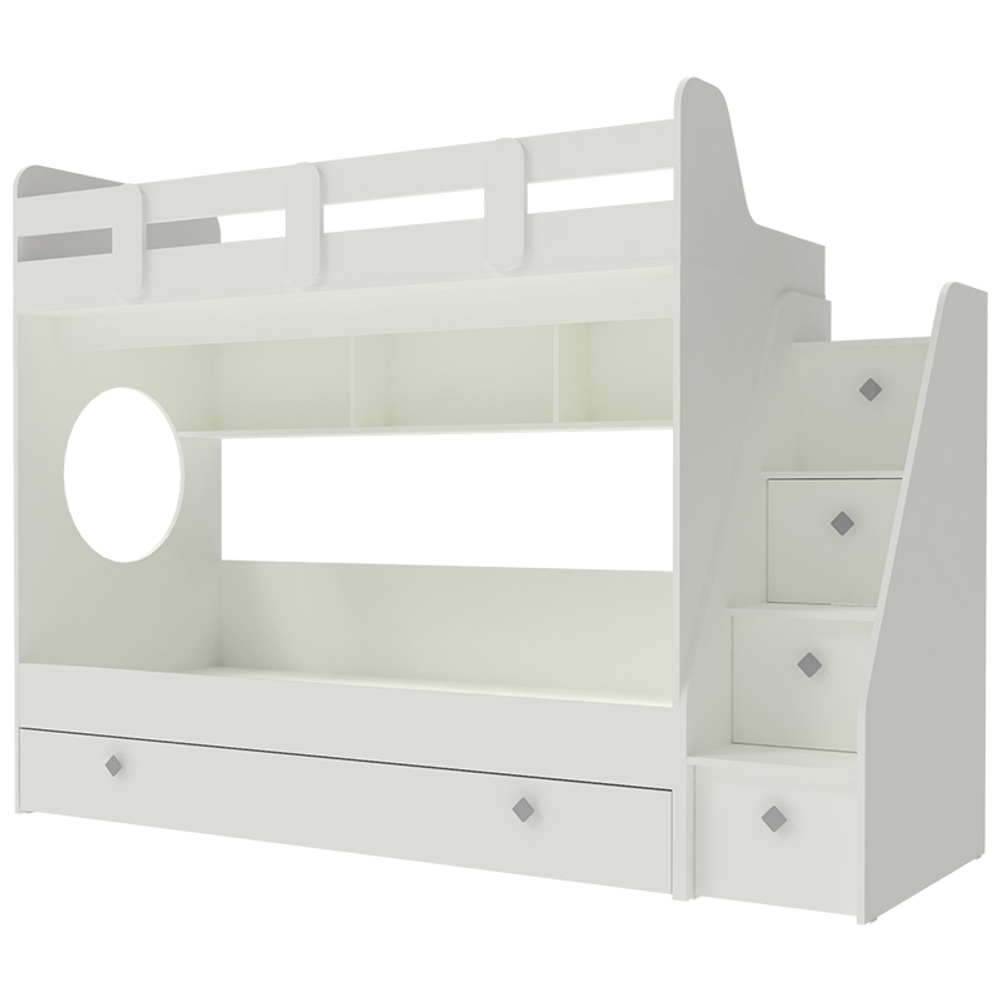 Кровать двухъярусная КарИВи Фортуна-3 Белый  Белый