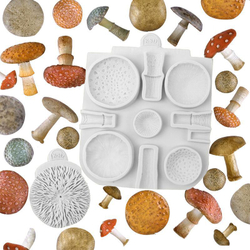 Молд силиконовый для творчества "Грибы - грибочки. Мухоморы" / форма для масс для лепки, мыла, воска и эпоксидной смолы