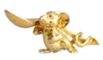 Мышка латунная с ложкой, золото (в упаковке)