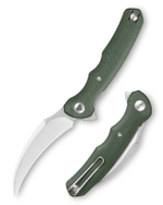 Складной туристический нож TRIVISA Lacerta-04G клинок 14C28N рукоять микарта (зеленый)