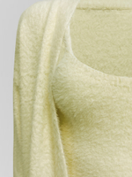 Комплект JN 5276 пушистый из платья миди и кардигана с поясом в комплекте