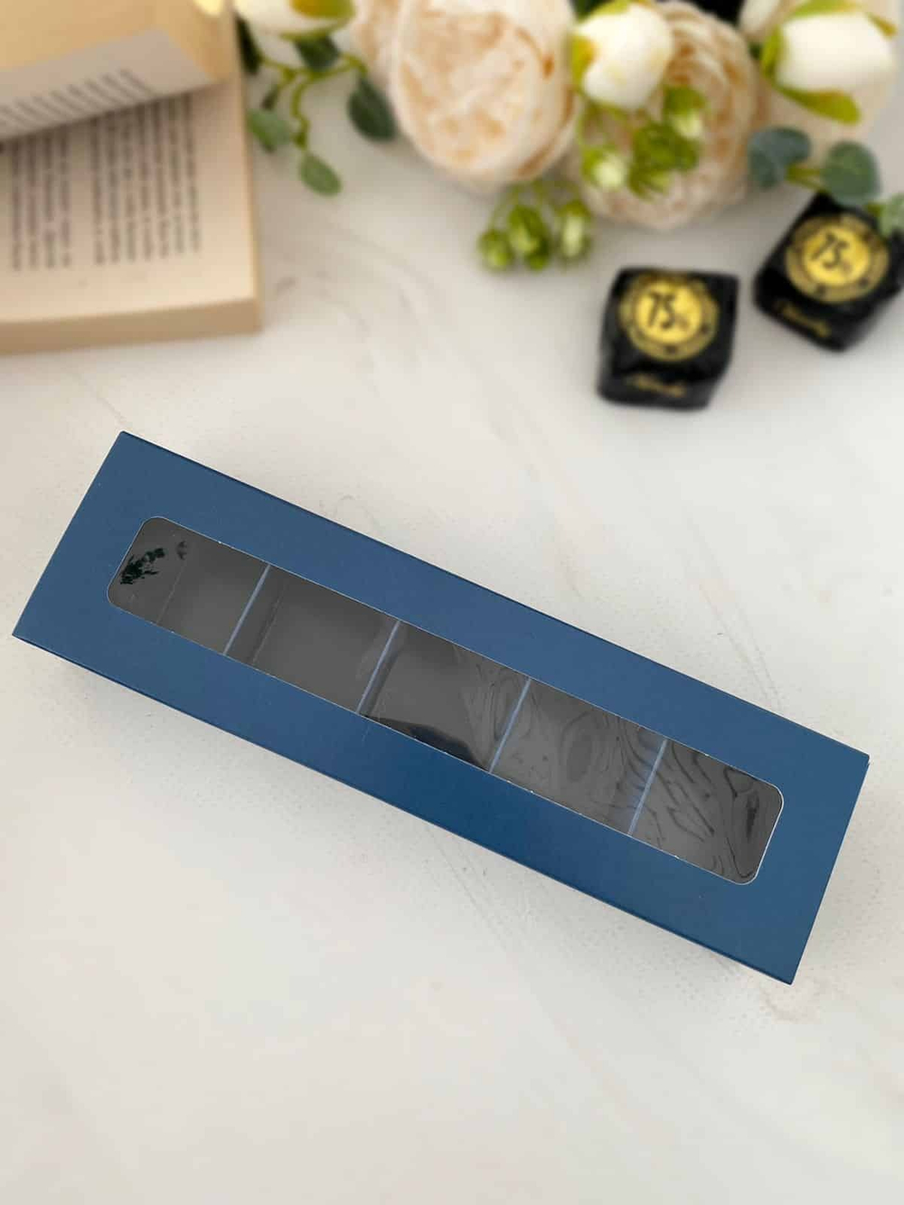 КОМПЛЕКТ коробок на 5 конфет синие 5 шт