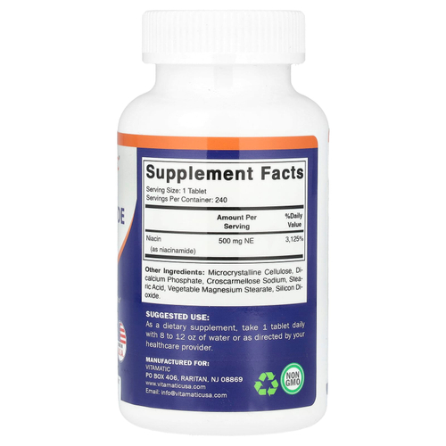 Vitamatic, Ниацинамид, 500 мг, 240 таблеток
