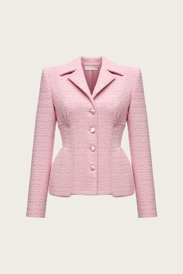 ЖАКЕТ ИЗ РОЗОВОГО ХЛОПКОВОГО ТВИДА