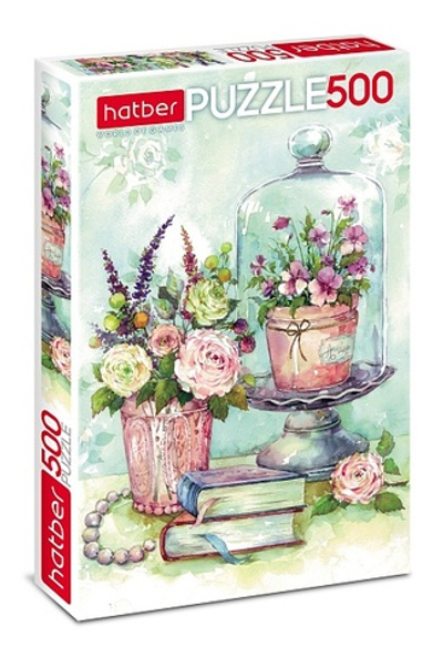 Пазл Hatber "Акварельные букеты" , 500 деталей , 500П32_18088, картонная основа, от 12 лет