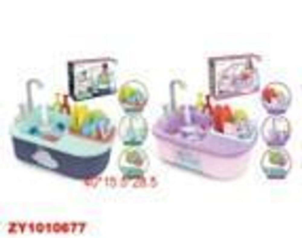 Набор "Кухня" 40*15,5*28,5см. в ком.: мойка и посуда, вода, коробка