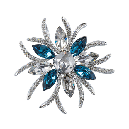 Брошь Fiore Luna Самоцвет Чешский горный хрусталь BR13756M BL/S