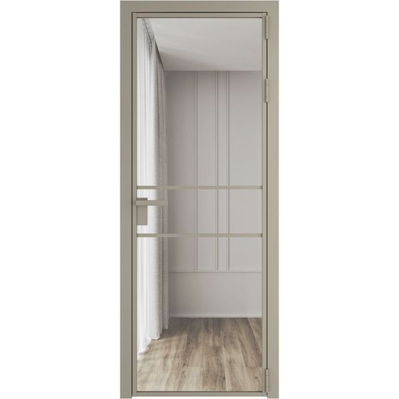 Алюминиевая дверь 2AG никель матовый остеклённая