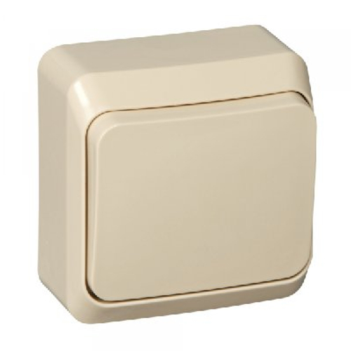 Schneider Electric ЭТЮД Крем Выключатель 1-клавишный открытая установка BA10-001K