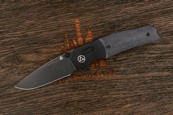 Нож складной QSP Vault, клинок 83мм, сталь Sandvik 14C28N, рукоять микарта/алюминий-BB