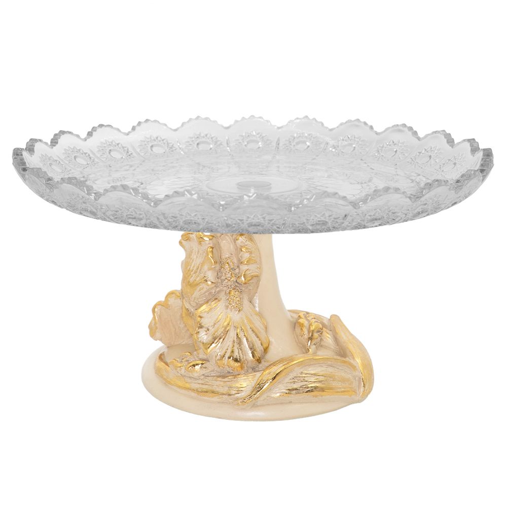 Фруктовница Ирис Визир Айвори со стеклянной чашей