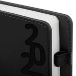 Ежедневник датированный 2025, А5, 150x213 мм, BRAUBERG "Up", под кожу, софт-тач, держатель для ручки, черный, 115840