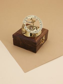 Nautical Морской компас в деревянном футляре