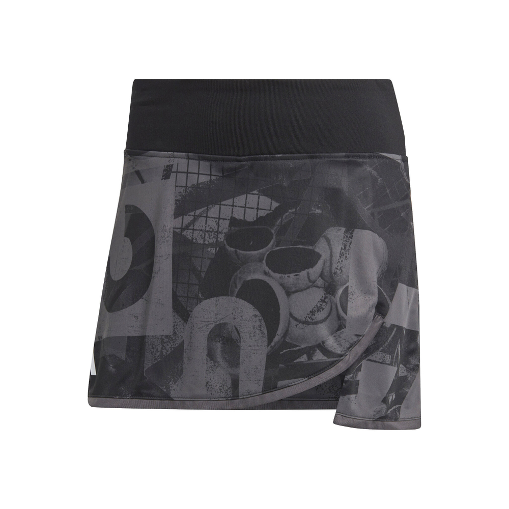 Женская теннисная юбка adidas Club Graphic Skirt Women - Black, Dark Grey
